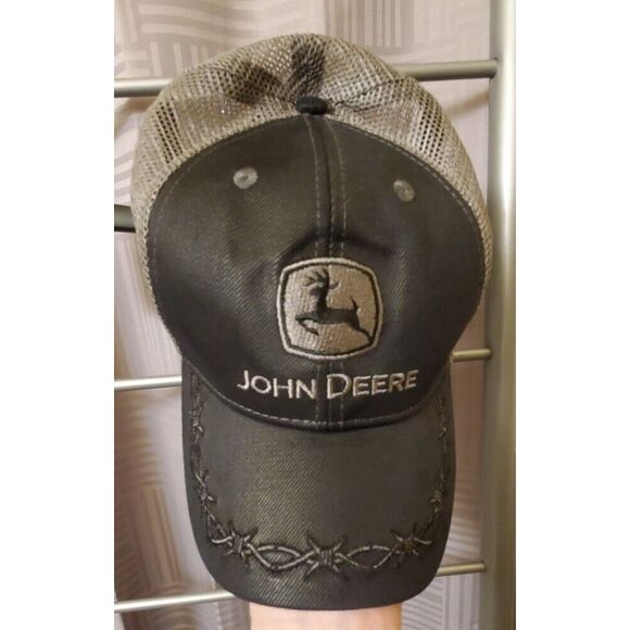 John Deere Grey  Black Snapback Hat‎ Deere Country Baseball Cap - Picture 3 of 6